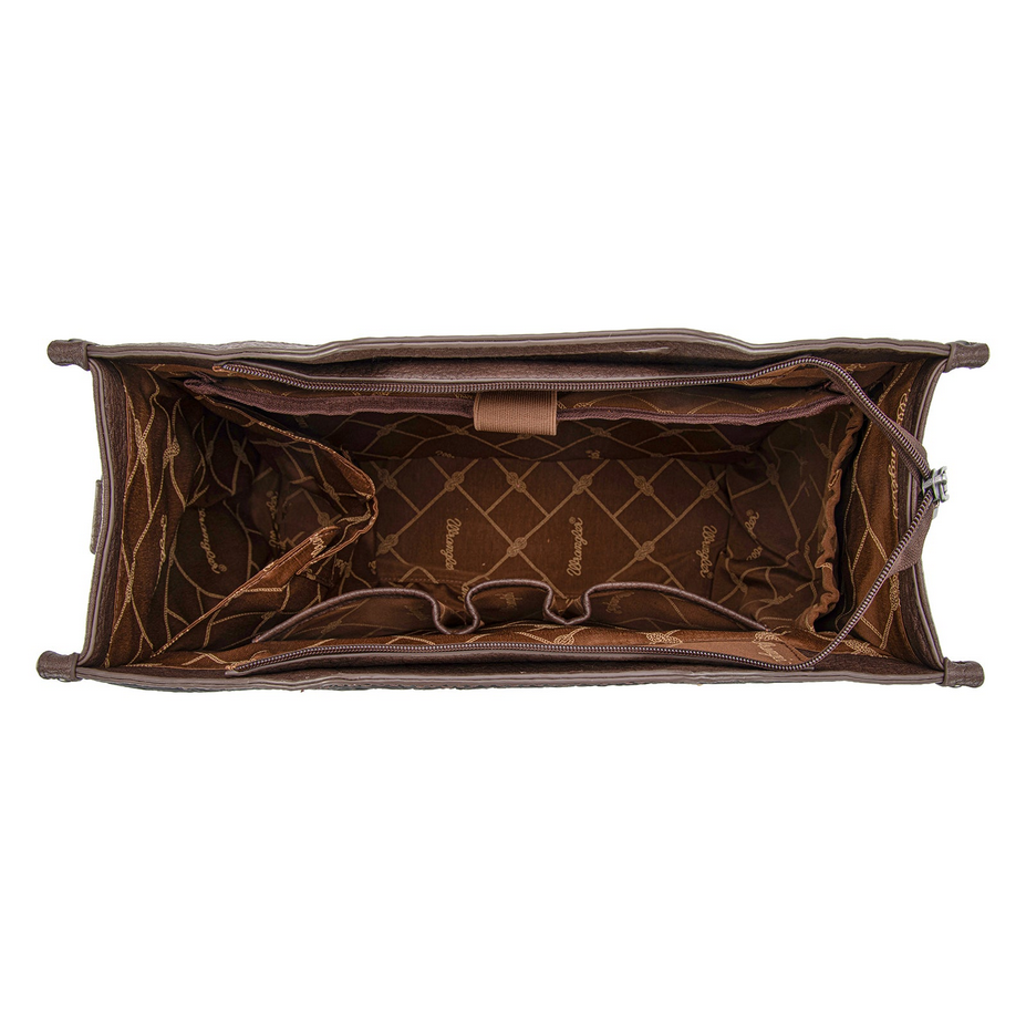 Wrangler Genuine Cowhide Carry-All Cowhide Large Tote / Crossbody – Coffee