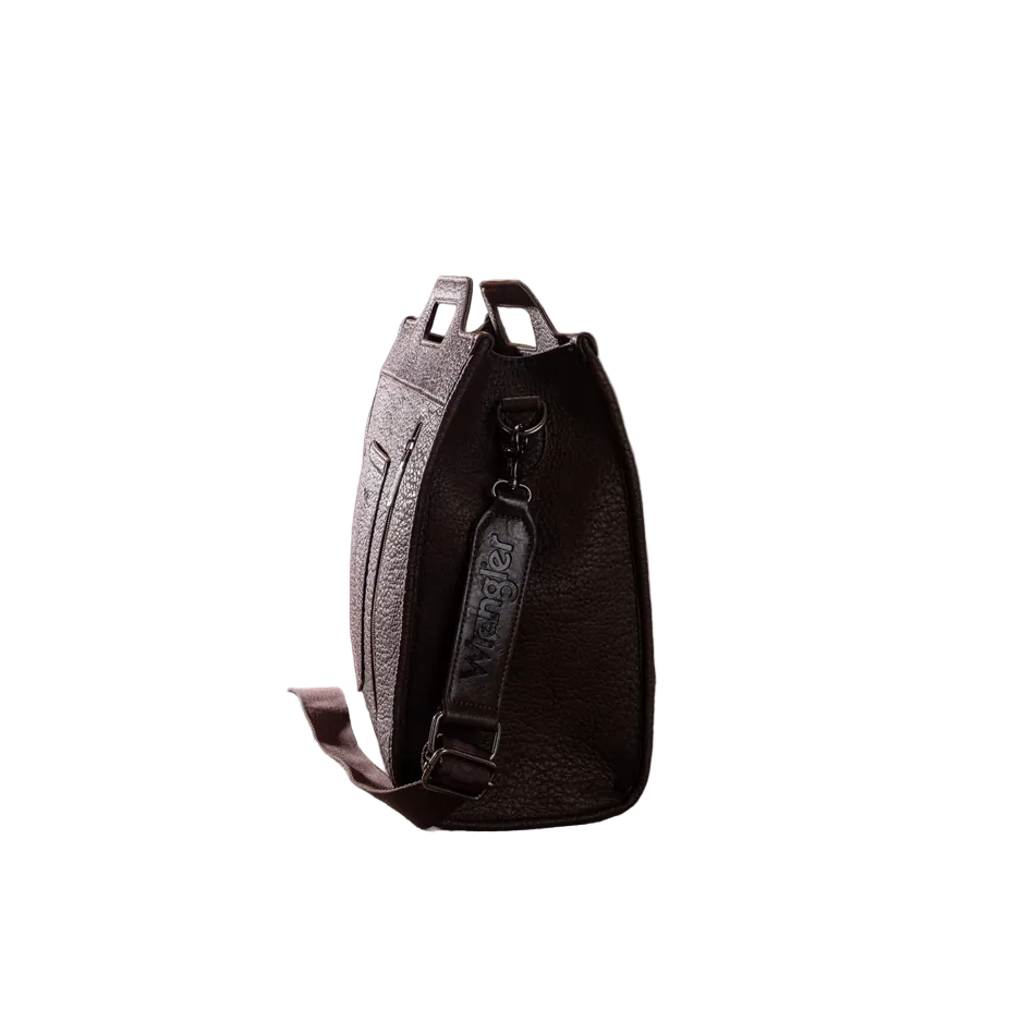 Wrangler Genuine Cowhide Carry-All Cowhide Large Tote / Crossbody – Coffee