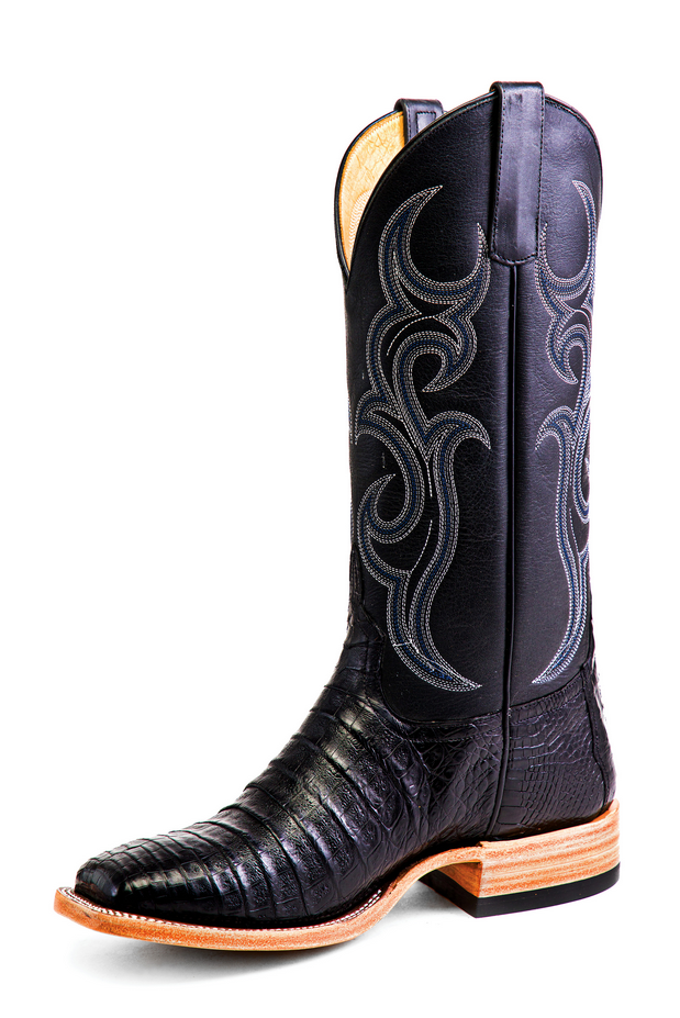 HP8002 Black Caiman Belly Boot