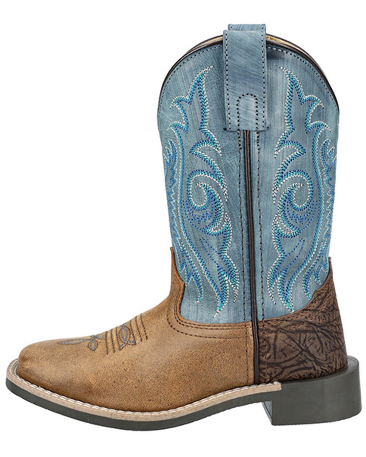 3422C Kids Cole Vintage Brown Blue Western Boot