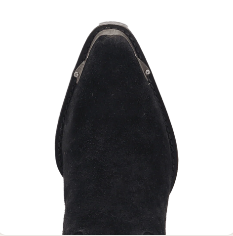 Texas Charm Suede Leather Bootie - Black Cow