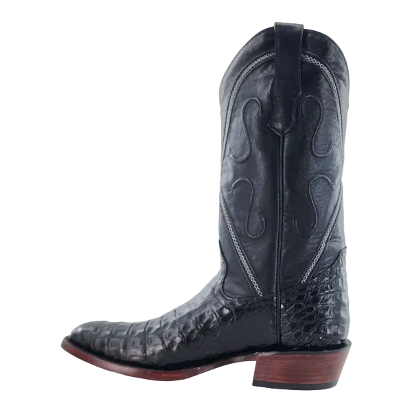 Men’s Black Caiman Belly Medium Round 13″ Boot