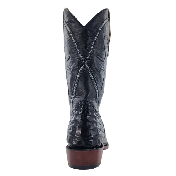 Men’s Black Caiman Belly Medium Round 13″ Boot