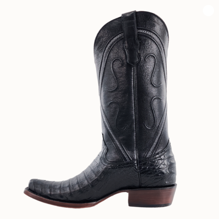 Men’s Caiman Belly Wide Square Corded Stitch 13″ Boot