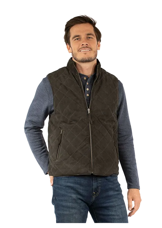 Scully Quilted Leather Charcoal Vest