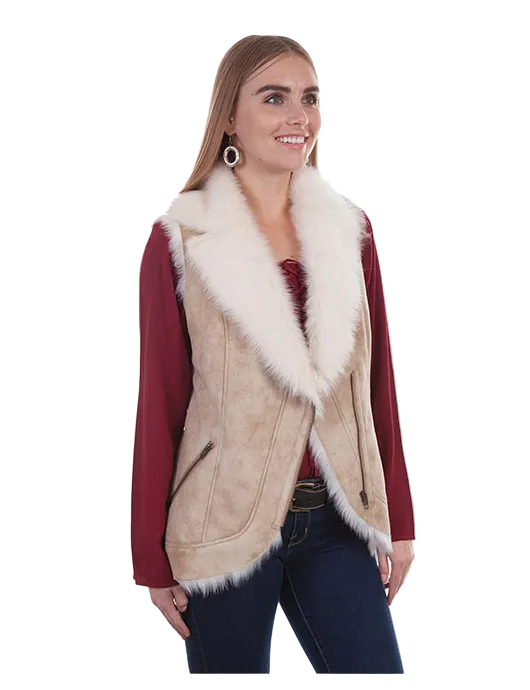 Scully Beige Faux Fur Vest