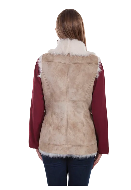 Scully Beige Faux Fur Vest