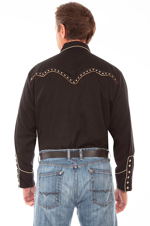 Scully Mens Diamond Yoke Embroidered Shirt
