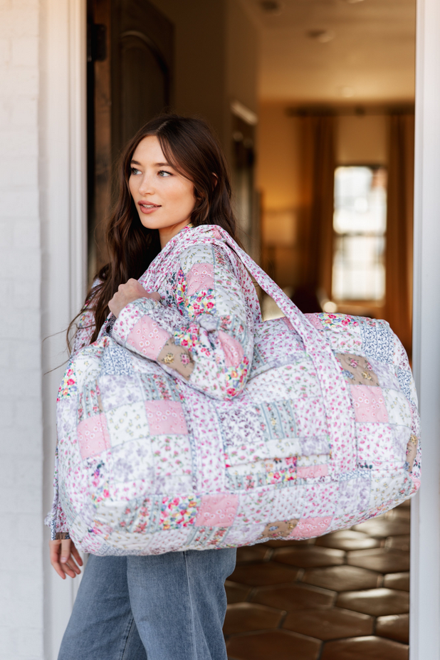 Quilted Weekender Duffle Bag