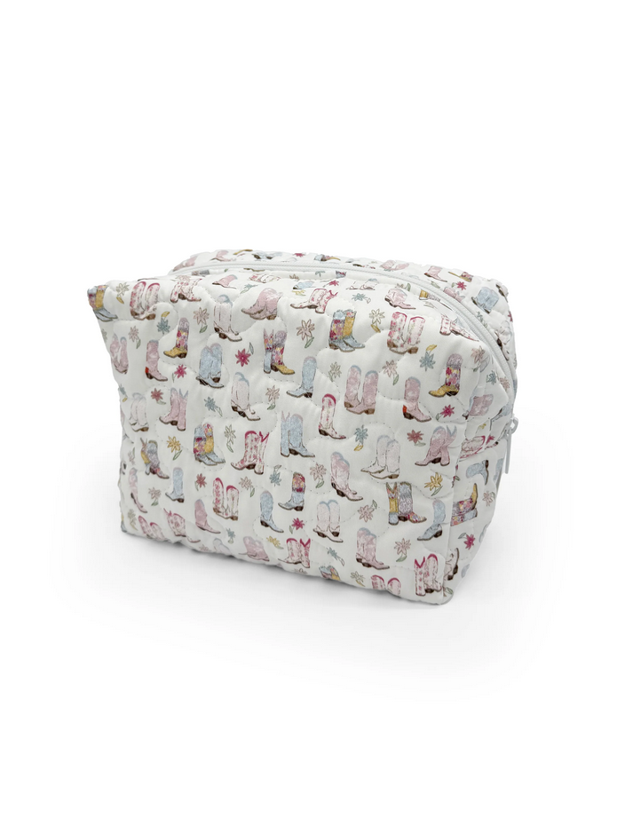 Ida Mae Large Quilted Makeup Bag