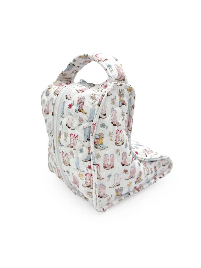 Daisy Boots Patchwork White Quilted Baby Boot Bag