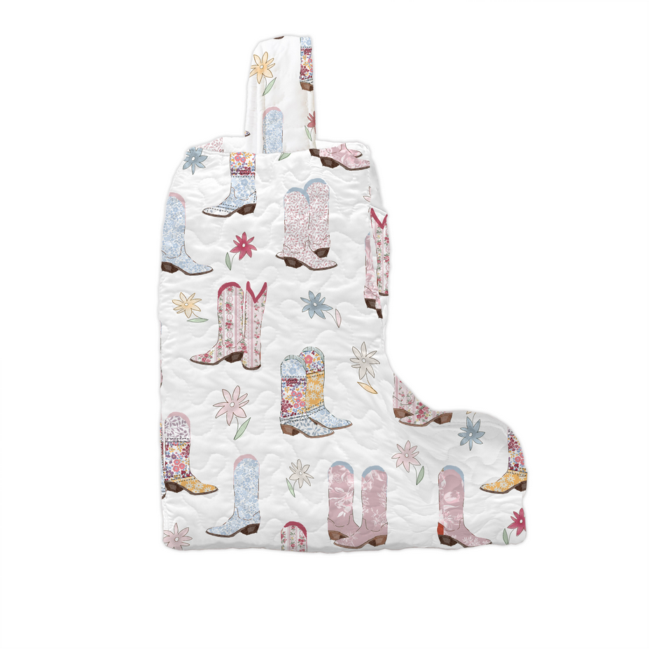 Daisy Boots Patchwork White Quilted Baby Boot Bag