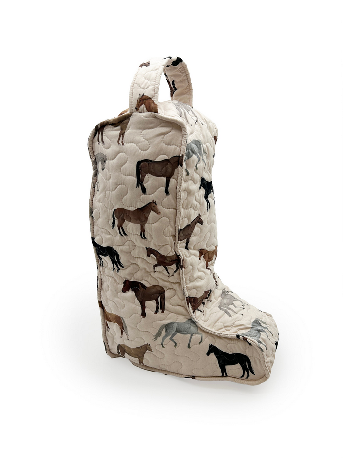 Ida Mae Meadow Herd Linen Quilted Tall Boot Bag