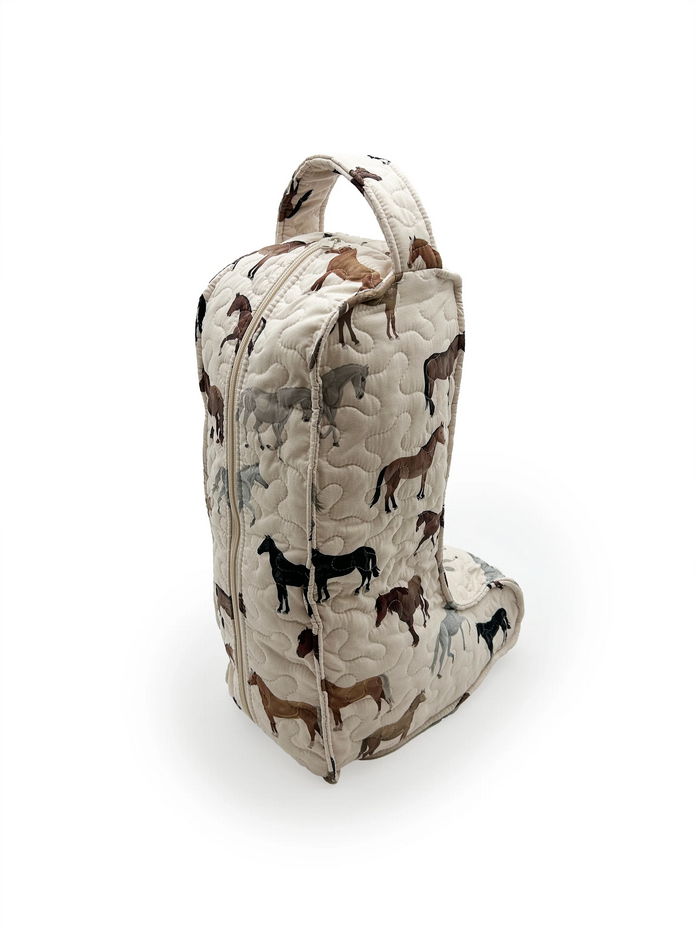 Ida Mae Meadow Herd Linen Quilted Tall Boot Bag