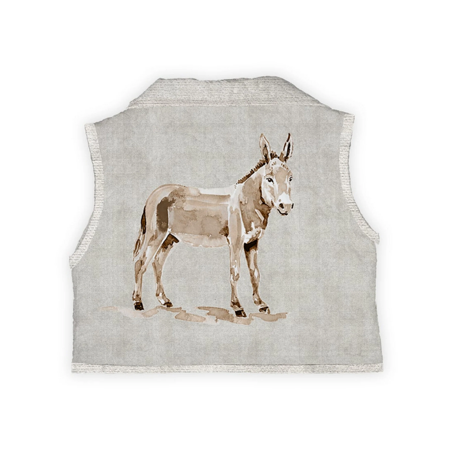 Donkey Icon Brown Engineered Quilted Cate Vest