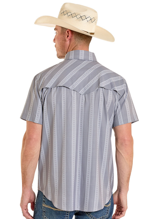 TEK Western Classic Dobby Stripe Short Sleeve Shirt