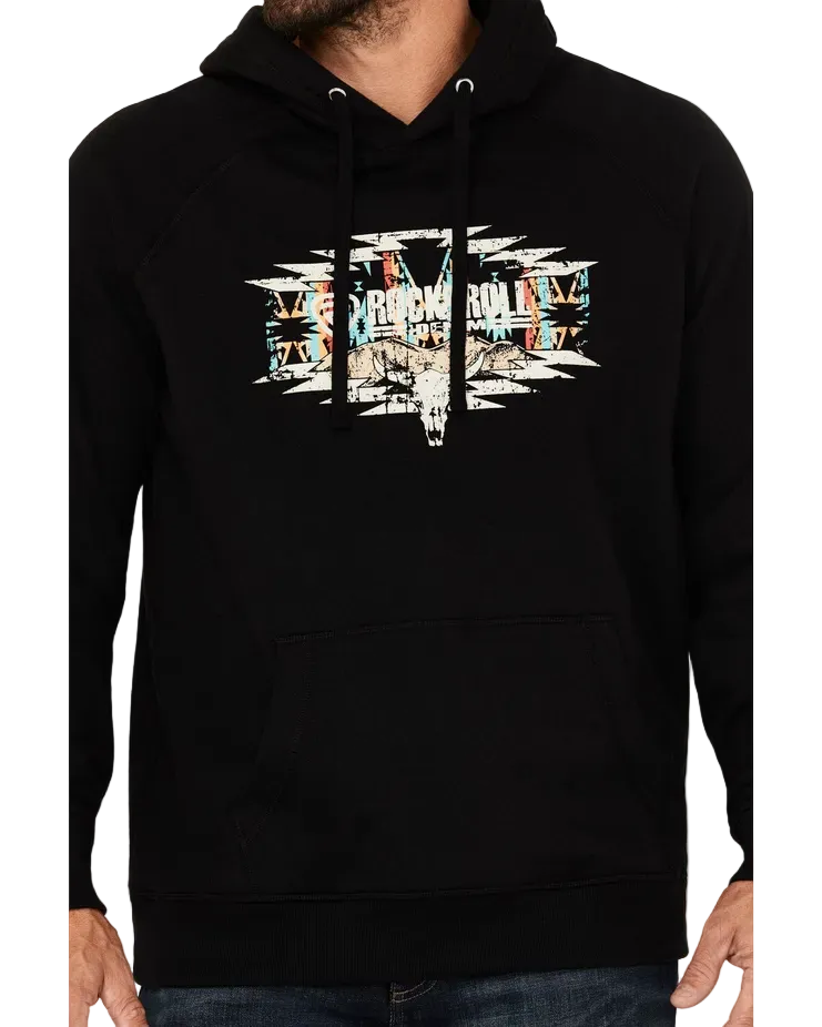 Men's Aztec Skull Graphic Hooded Sweatshirt