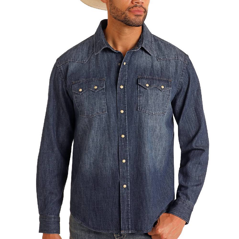 Modern Vintage Denim Snap Shirt