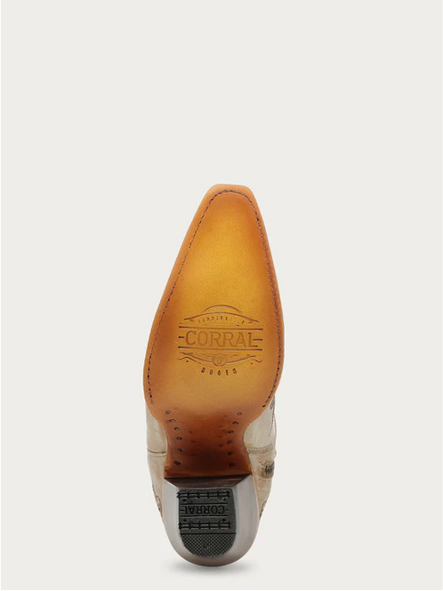 Z5429 - WOMEN'S STRAW LASER, FLOWERS AND BIRDS INLAY AND CRYSTALS TALL TOP SNIP TOE COWBOY BOOT