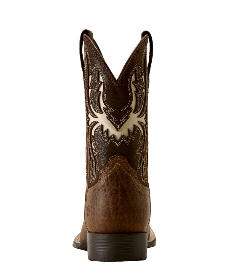 YTH Driftwood Wide Square Toe Western Boot