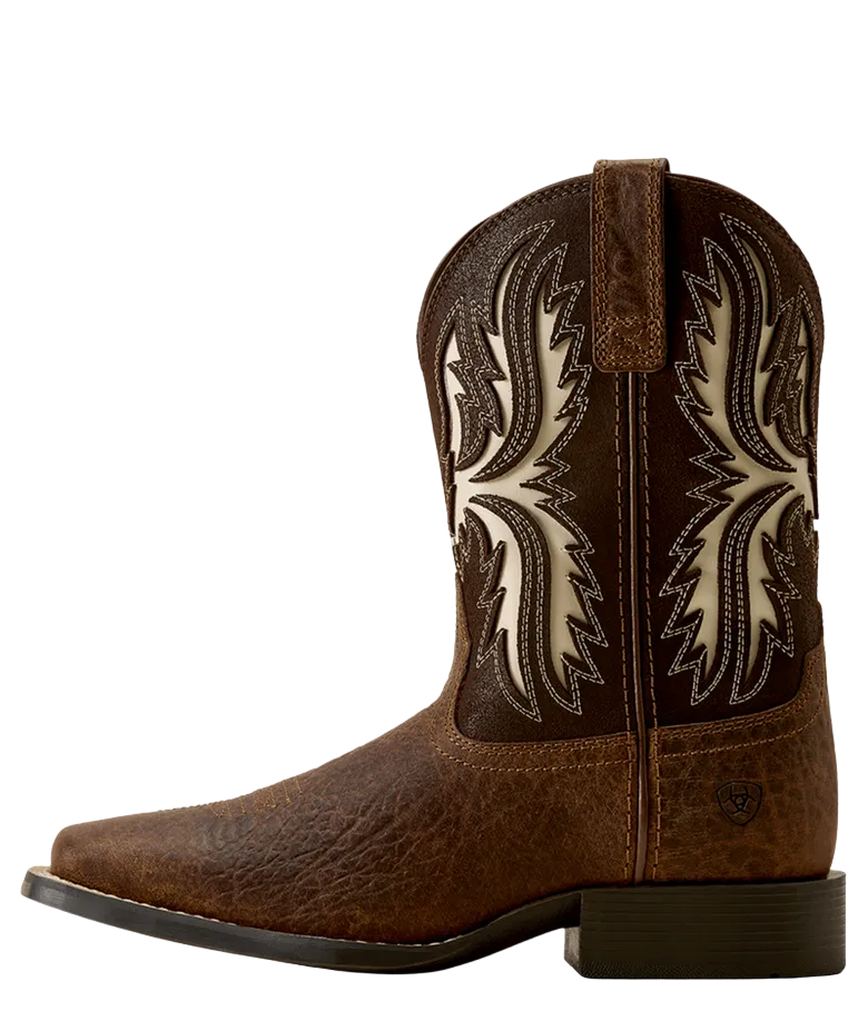 YTH Driftwood Wide Square Toe Western Boot