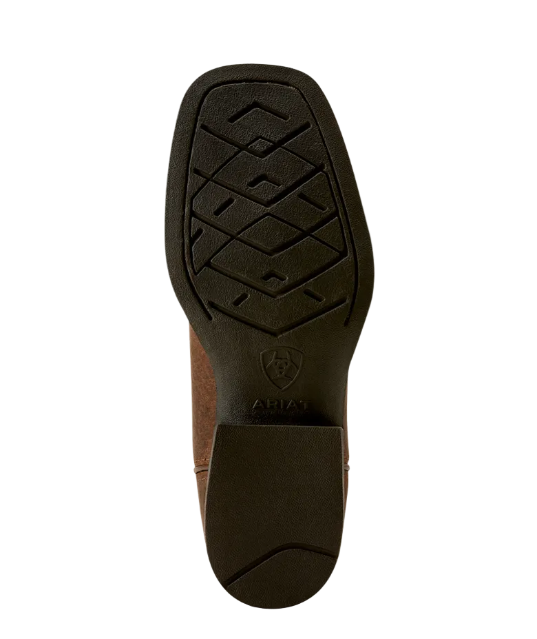 YTH Driftwood Wide Square Toe Western Boot
