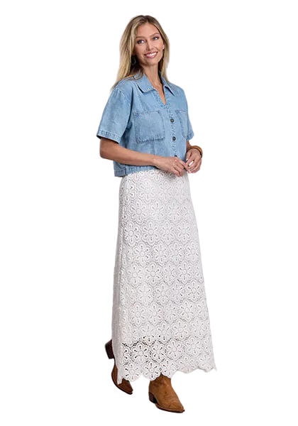 Denim Crop Short Sleeve Shirt
