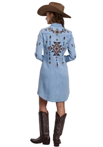Light Blue Lyocell Denim Shirt Dress