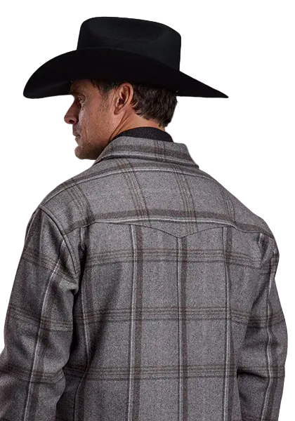 Wool Blend Plaid Shirt Jacket