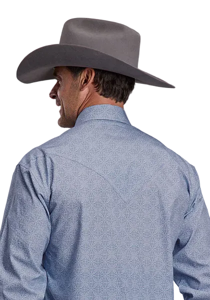 Steel Blue Filigree Western Shirt
