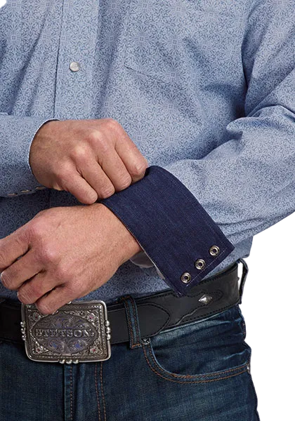 Steel Blue Filigree Western Shirt