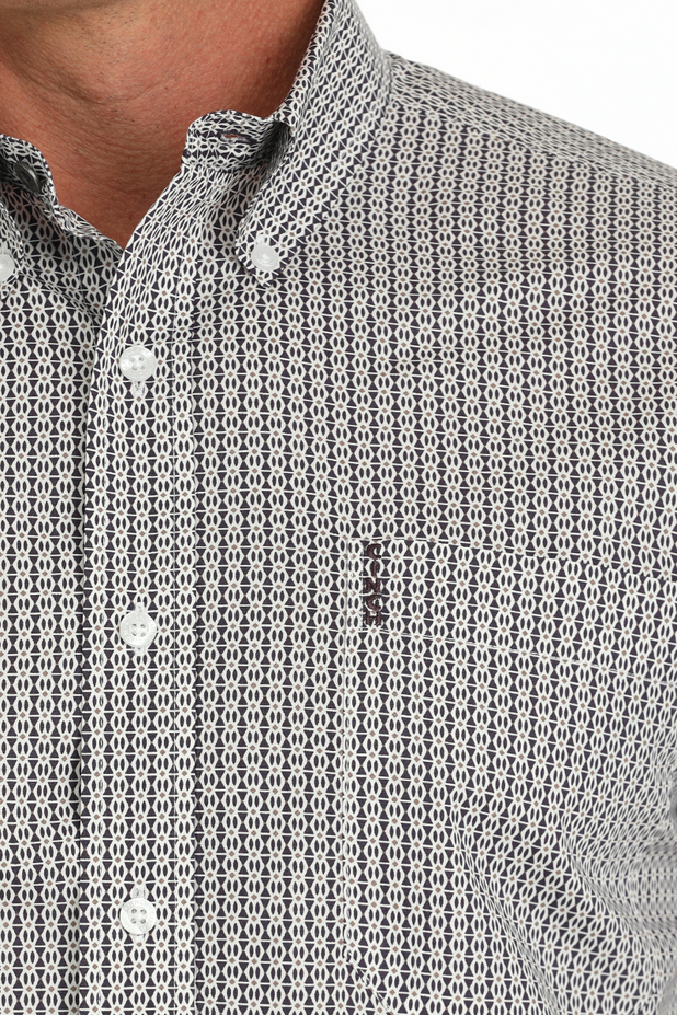 Men’s Long Sleeve Modern Print Western Shirt