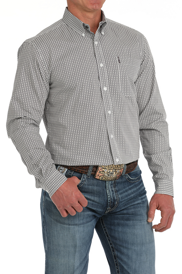 Men’s Long Sleeve Modern Print Western Shirt