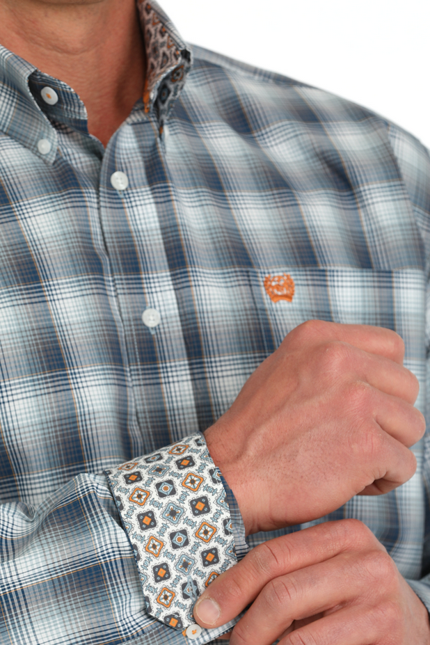 Mens Long Sleeve Plaid Western Shirt