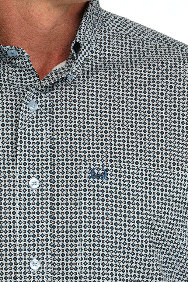 Men’s Long Sleeve Printed Western Shirt
