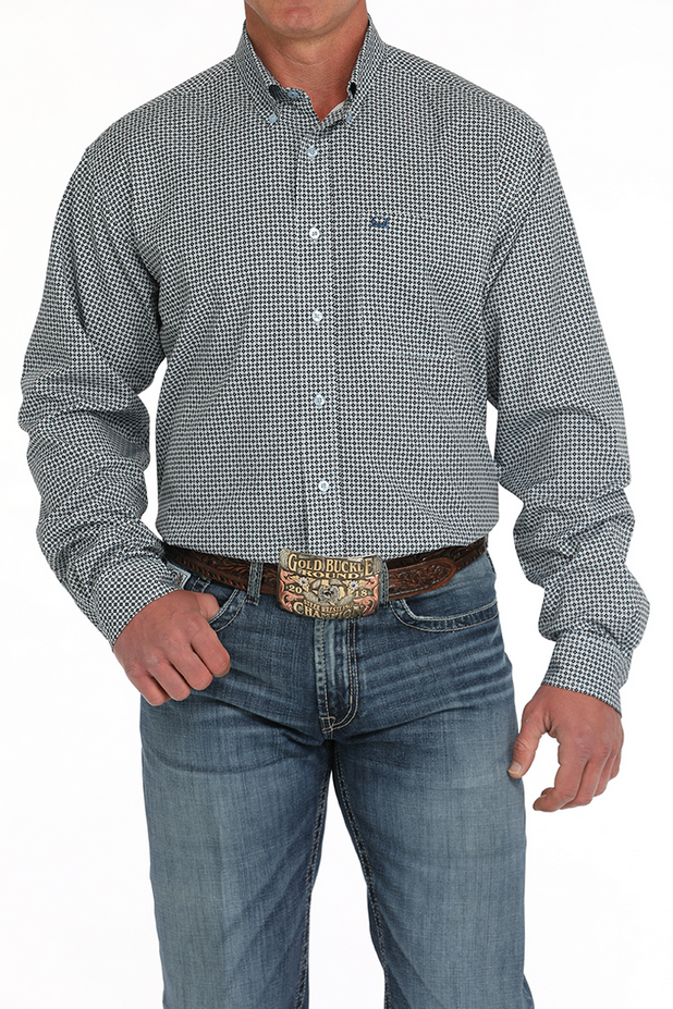 Men’s Long Sleeve Printed Western Shirt