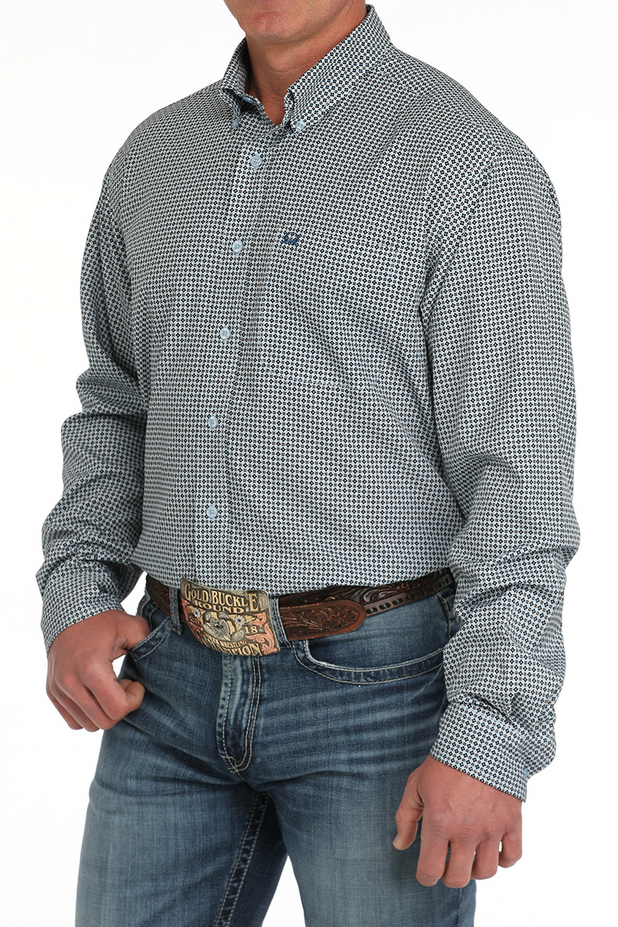Men’s Long Sleeve Printed Western Shirt
