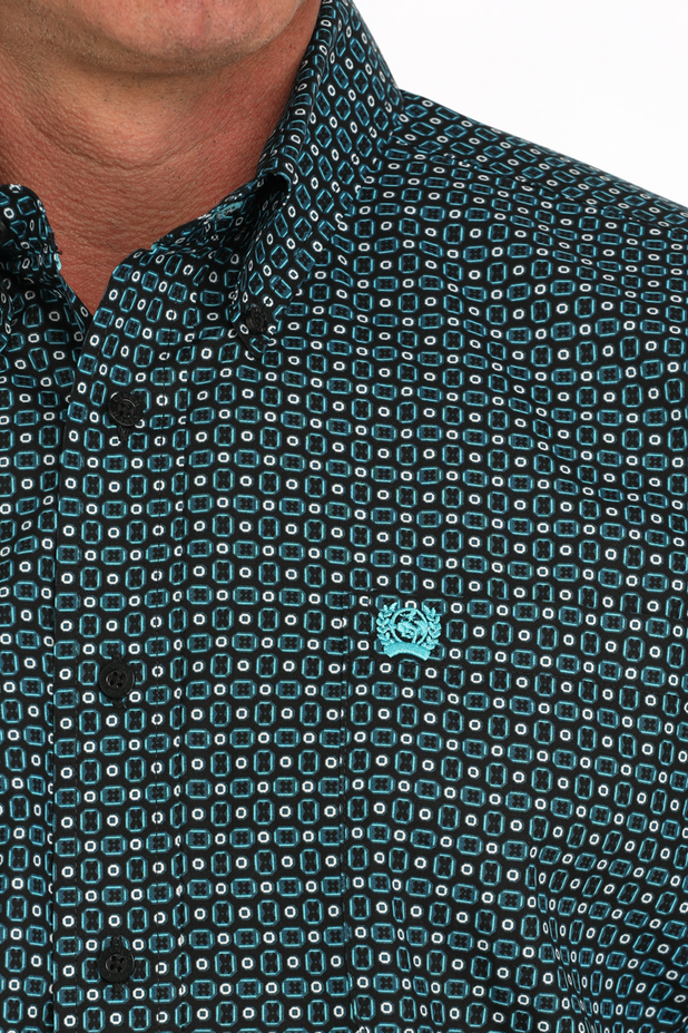 Men's Long Sleeve Printed Western Shirt