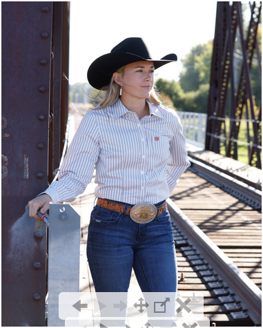 Women's Long Sleeve Striped Western shirt