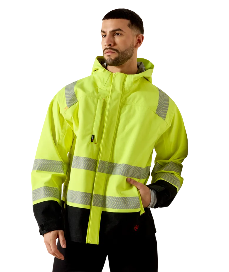 FR Hi-Vis Hooded Waterproof Jacket