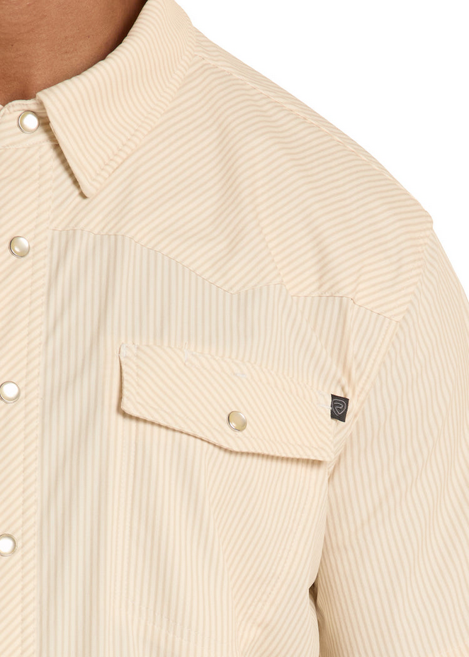TEK Western Grey Pin Stripe Short Sleeve Shirt