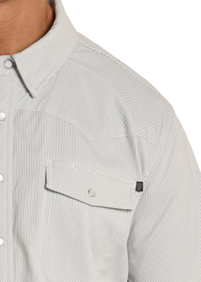 TEK Western Grey Pin Stripe Short Sleeve Shirt