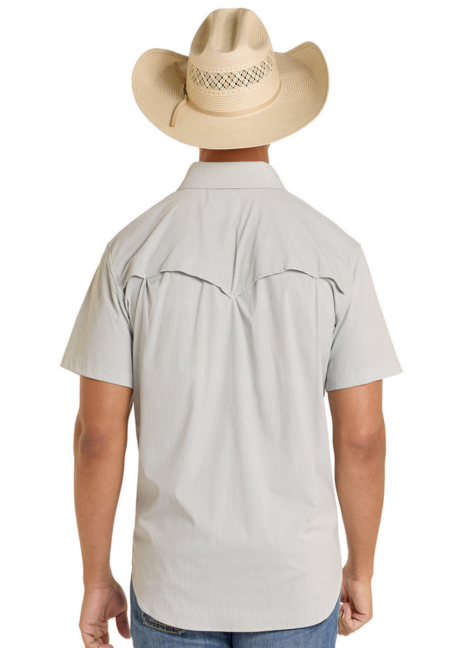 TEK Western Grey Pin Stripe Short Sleeve Shirt