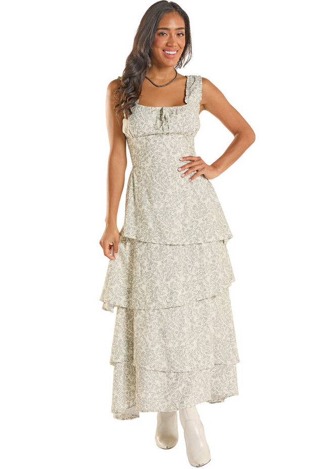 Flower Print Tiered Dress
