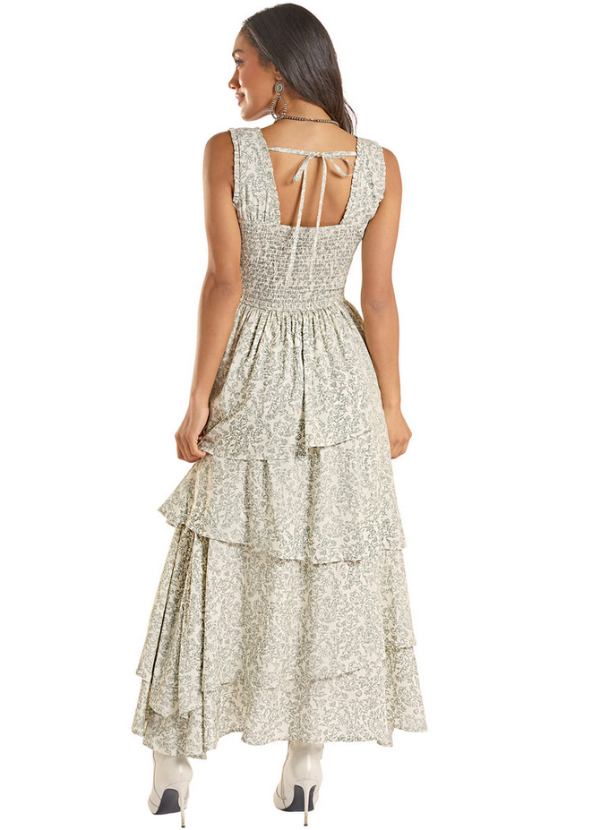 Flower Print Tiered Dress