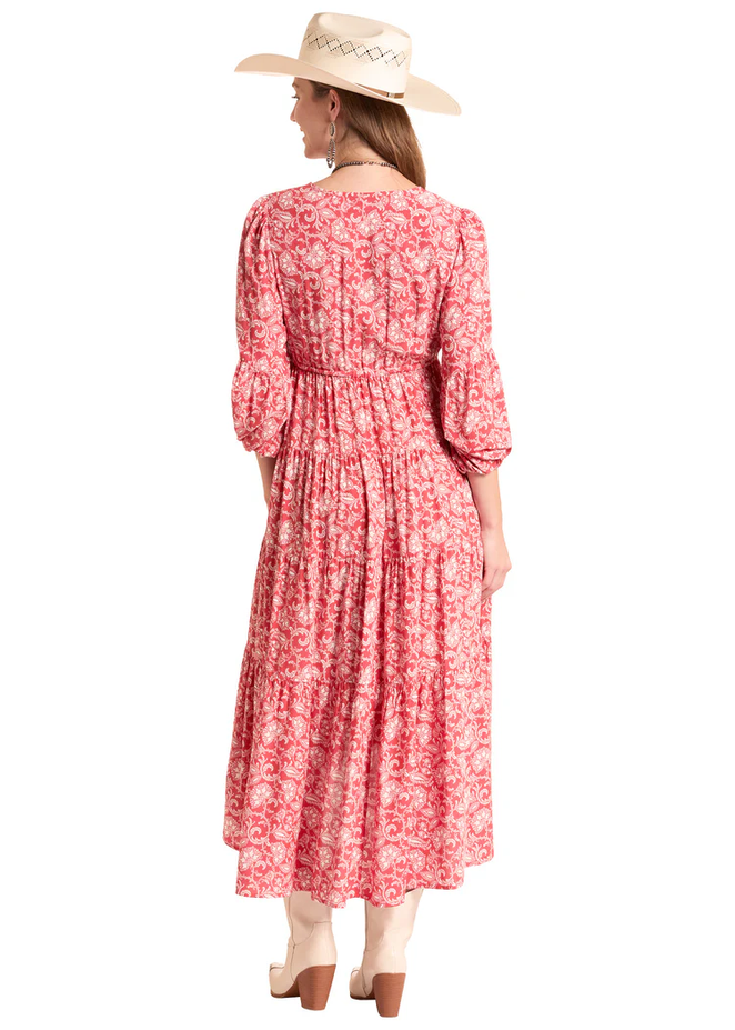 Tiered Challis Maxi Dress