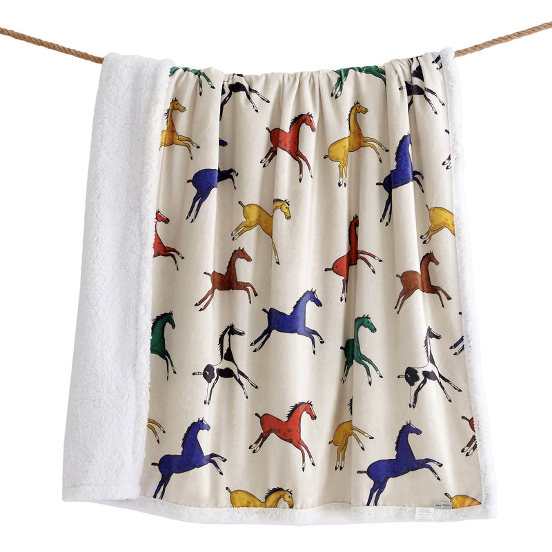Wild Horses Campfire Sherpa Throw