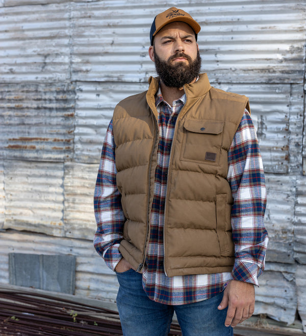Men's Water Repellent Canvas Quilted Vest USA Made