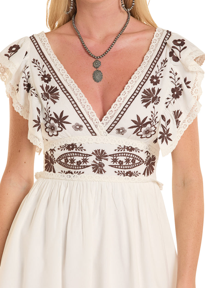 Embroidered Mini Dress