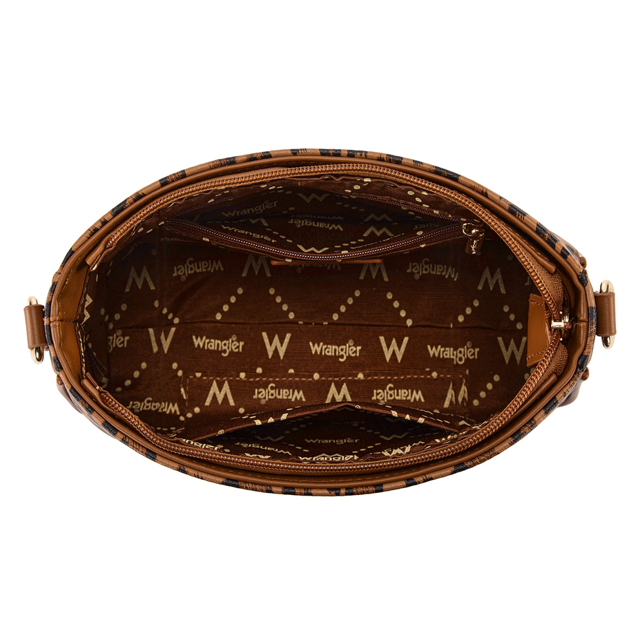 Wrangler® Western Leopard Print Shoulder Bag - Brown